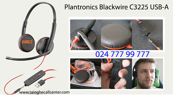 Plantronics Blackwire C3225 USSB-A tai nghe có dây uc chống ồn tốt