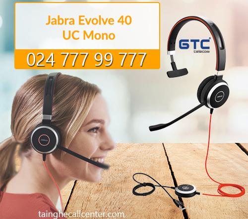 Tai nghe Jabra Evolve 40 UC Mono chuyên dụng cho văn phòng và các telesale