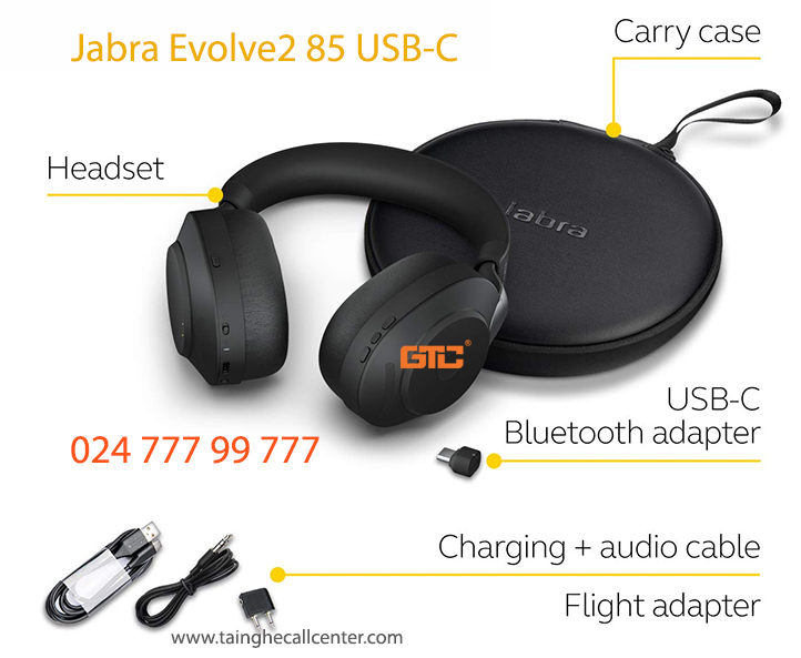 Jabra Evolve2 85 USB-C trải nghiệm chất lượng âm thanh chống ồn lên đến 97%