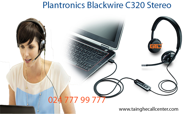 Tai nghe Plantronics Blackwire C320 Stereo kiểu dáng đa dạng, chống ồn tốt