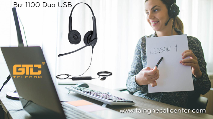 Tai nghe Jabra Biz 1100 Duo USB âm thanh chất lượng rõ nét